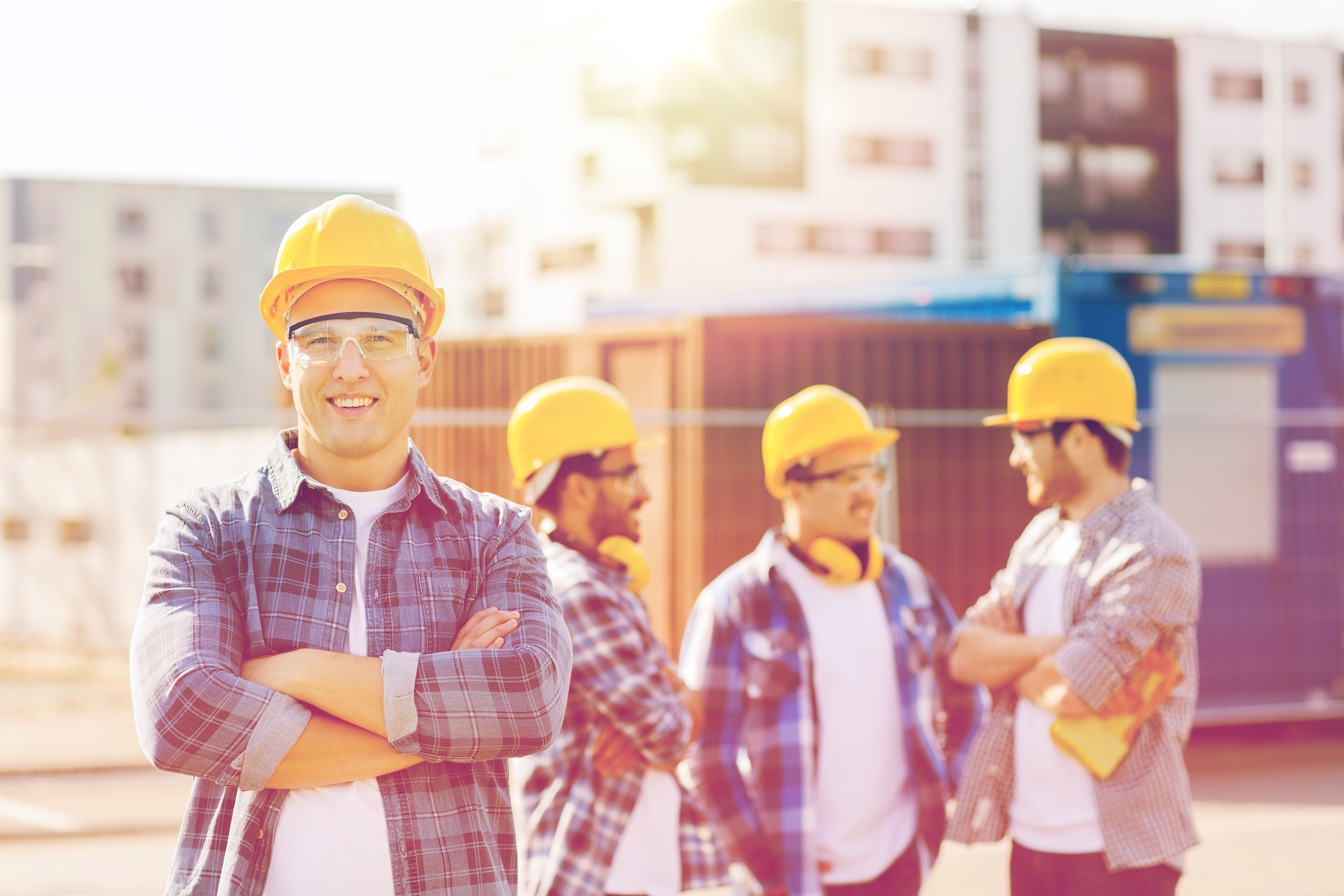 Construction Men Chatting