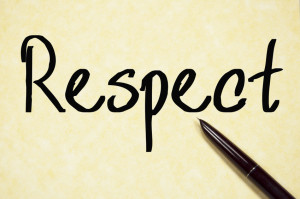 respect word write on paper